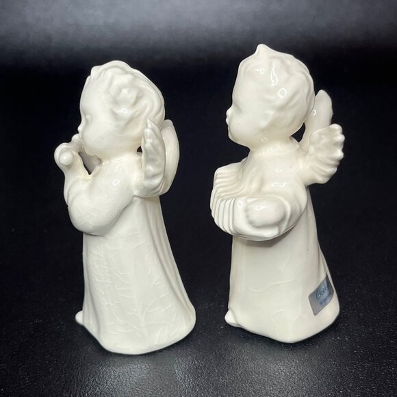 Goebel White Porcelain Musical Angel Figurines with Flute & Accordion - Picture 6 of 12
